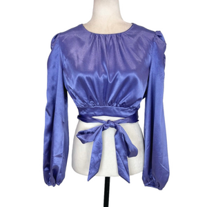 Milk & Honey satin wrap blouse